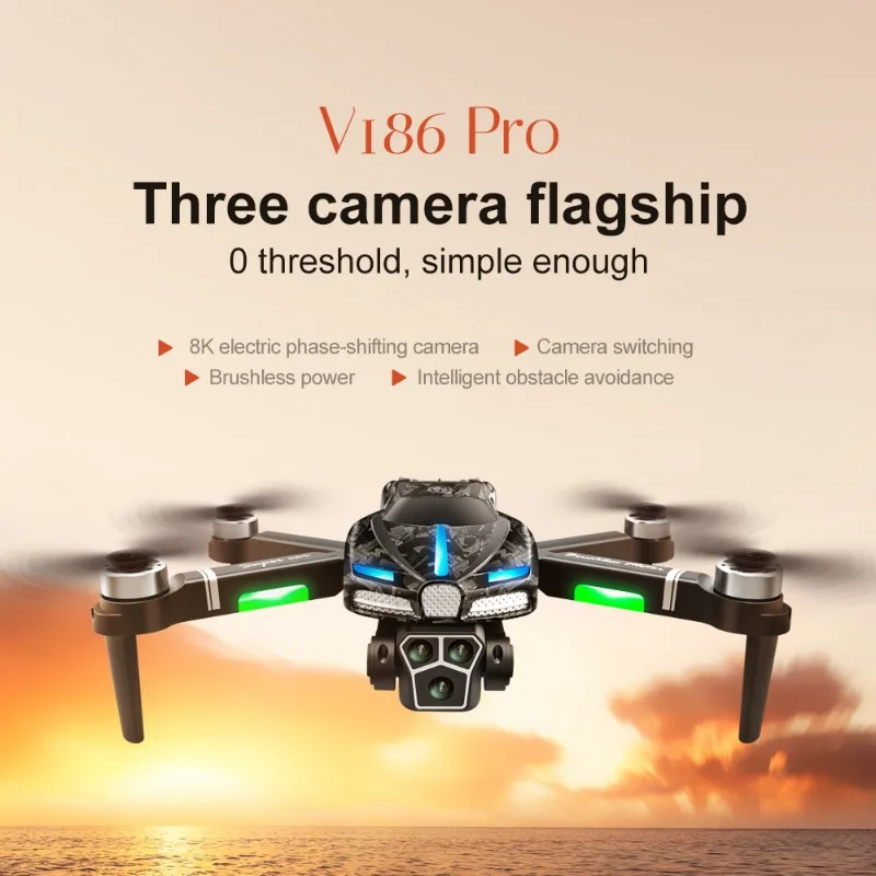 Drone Camera With Gimbal - 새로운 V186 프로 드론 전문 브러시리스