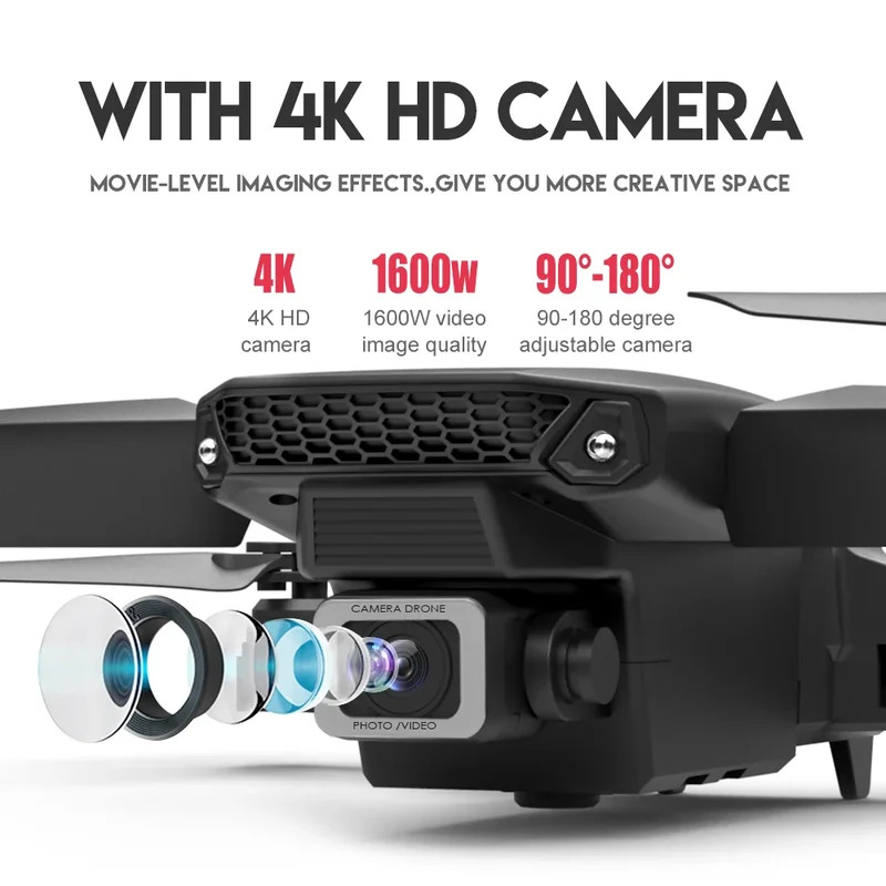 E88 프로 지능형 접이식 드론, 단일/듀얼 카메라 전 - Drone Camera Hd 리뷰 및 가격